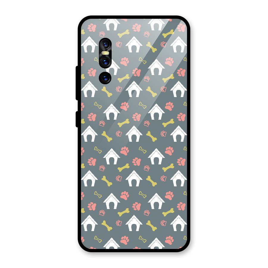 Dog Pattern Glass Back Case for Vivo V15 Pro