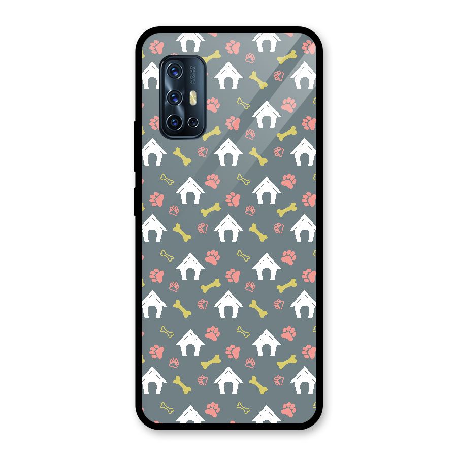 Dog Pattern Glass Back Case for Vivo V17