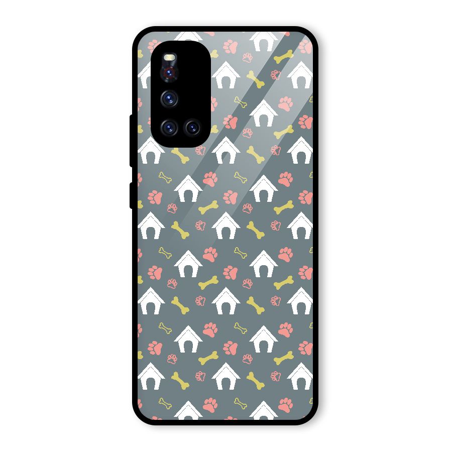Dog Pattern Glass Back Case for Vivo V19