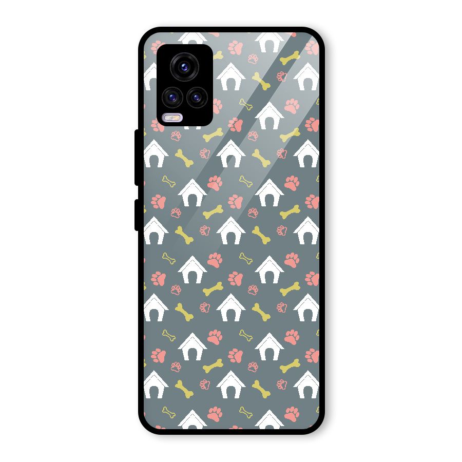 Dog Pattern Glass Back Case for Vivo V20