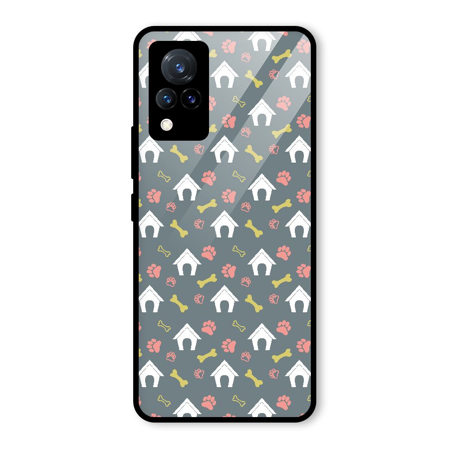 Dog Pattern Glass Back Case for Vivo V21 5G