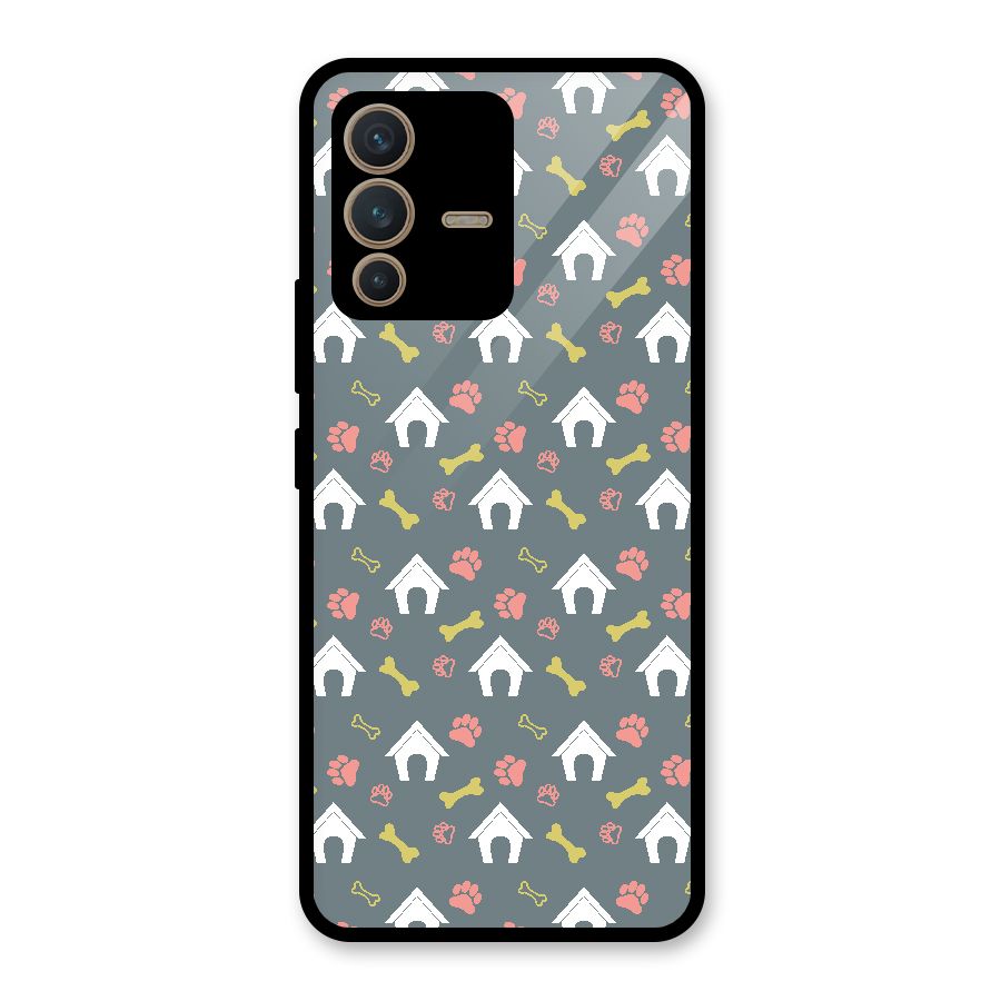 Dog Pattern Glass Back Case for Vivo V23 5G