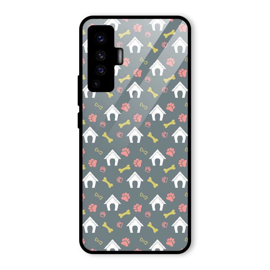 Dog Pattern Glass Back Case for Vivo X50