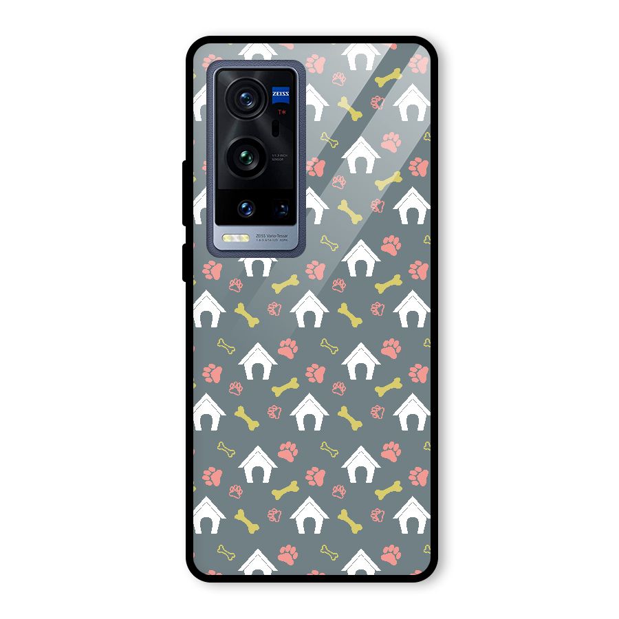 Dog Pattern Glass Back Case for Vivo X60 Pro Plus