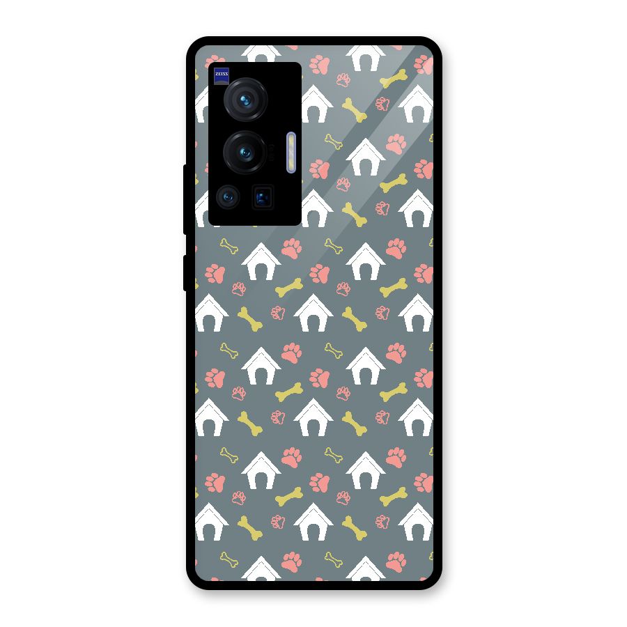 Dog Pattern Glass Back Case for Vivo X70 Pro