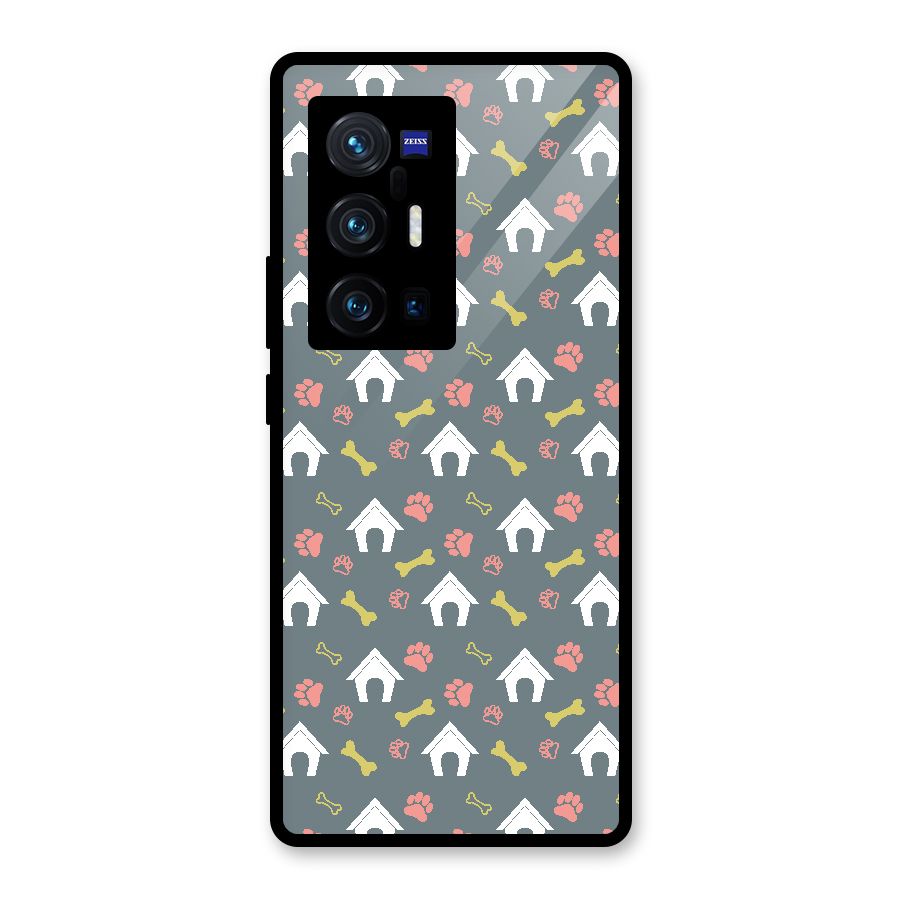 Dog Pattern Glass Back Case for Vivo X70 Pro Plus