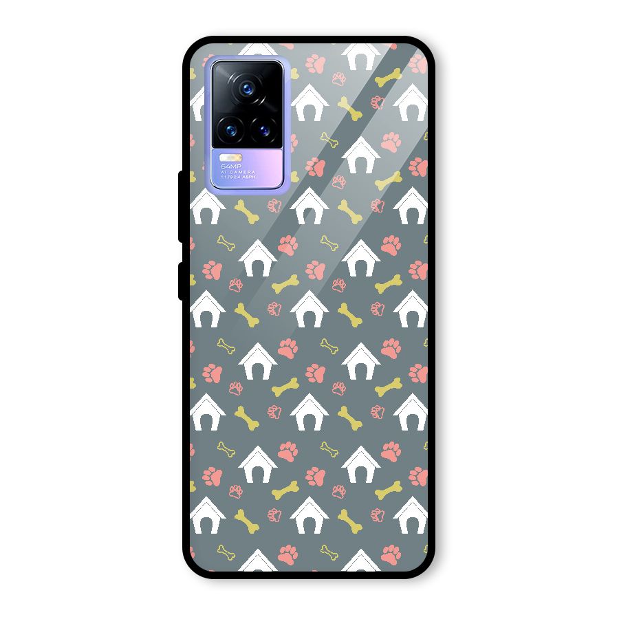 Dog Pattern Glass Back Case for Vivo Y73
