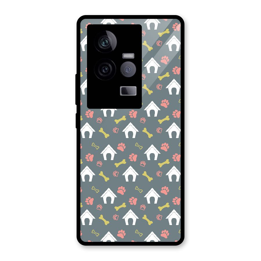 Dog Pattern Glass Back Case for Vivo iQOO 11 5G
