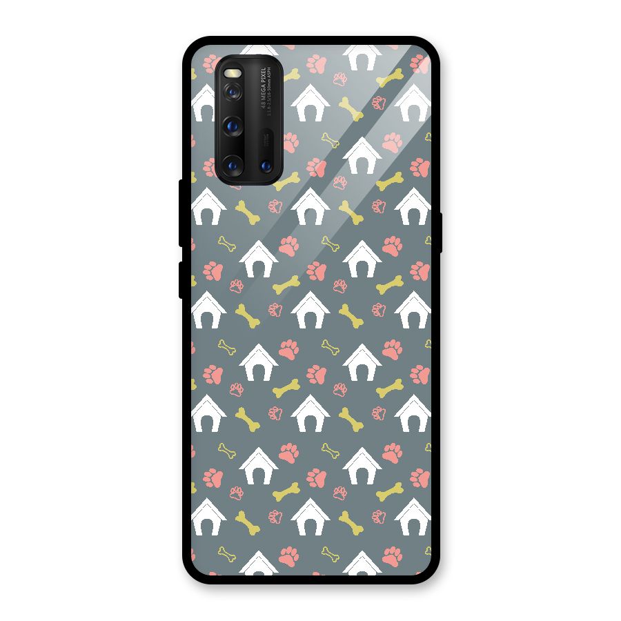 Dog Pattern Glass Back Case for Vivo iQOO 3