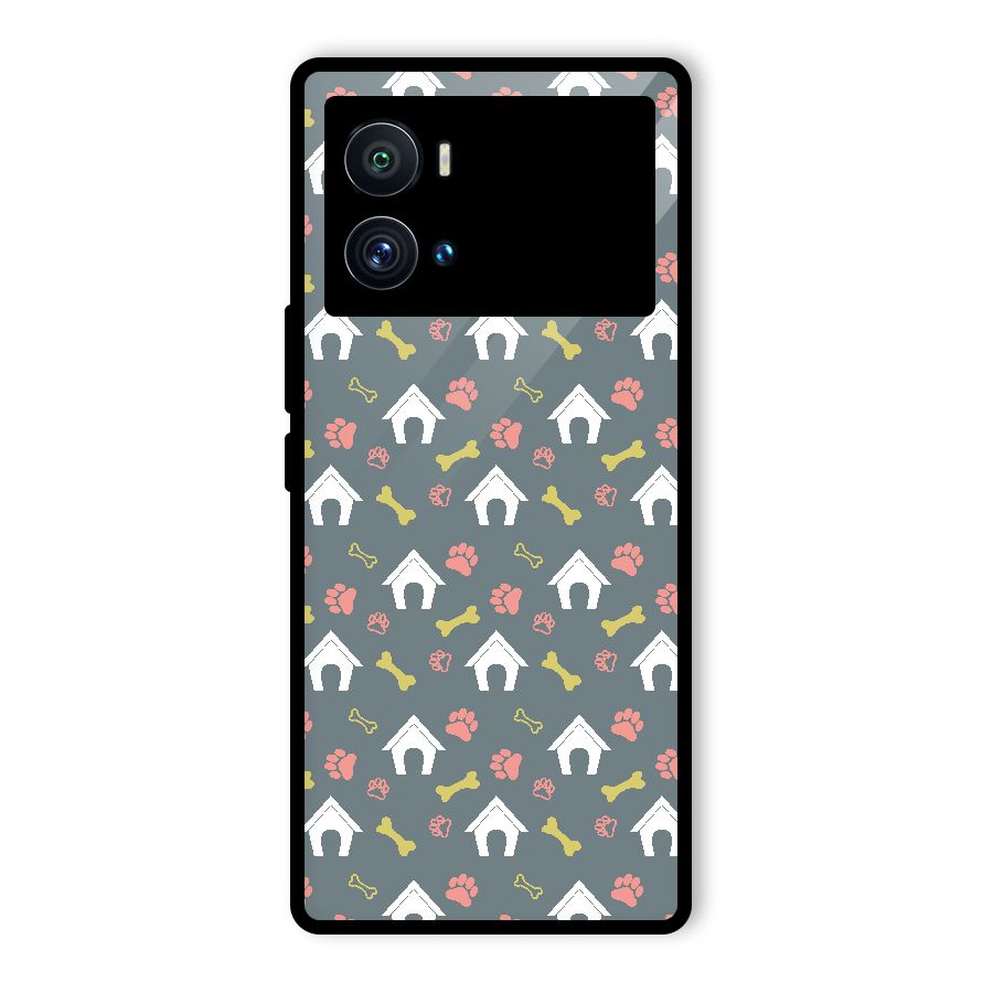 Dog Pattern Glass Back Case for Vivo iQOO 9 Pro