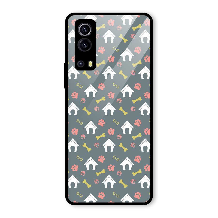 Dog Pattern Glass Back Case for Vivo iQOO Z3