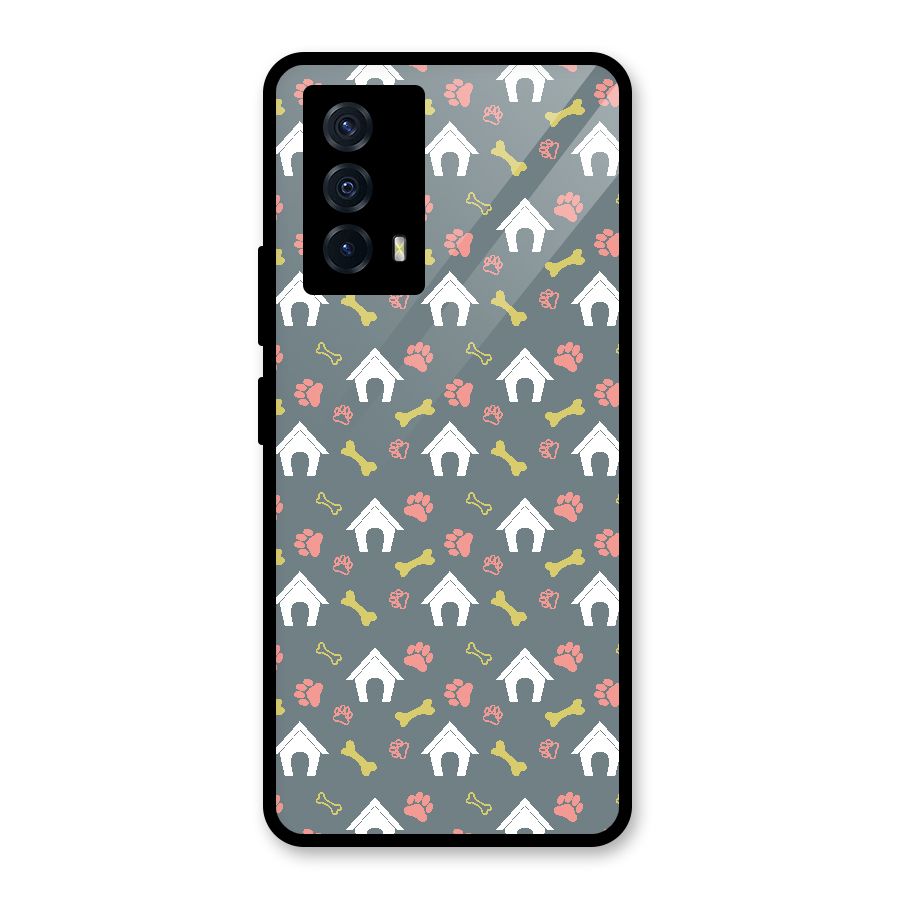 Dog Pattern Glass Back Case for Vivo iQOO Z5