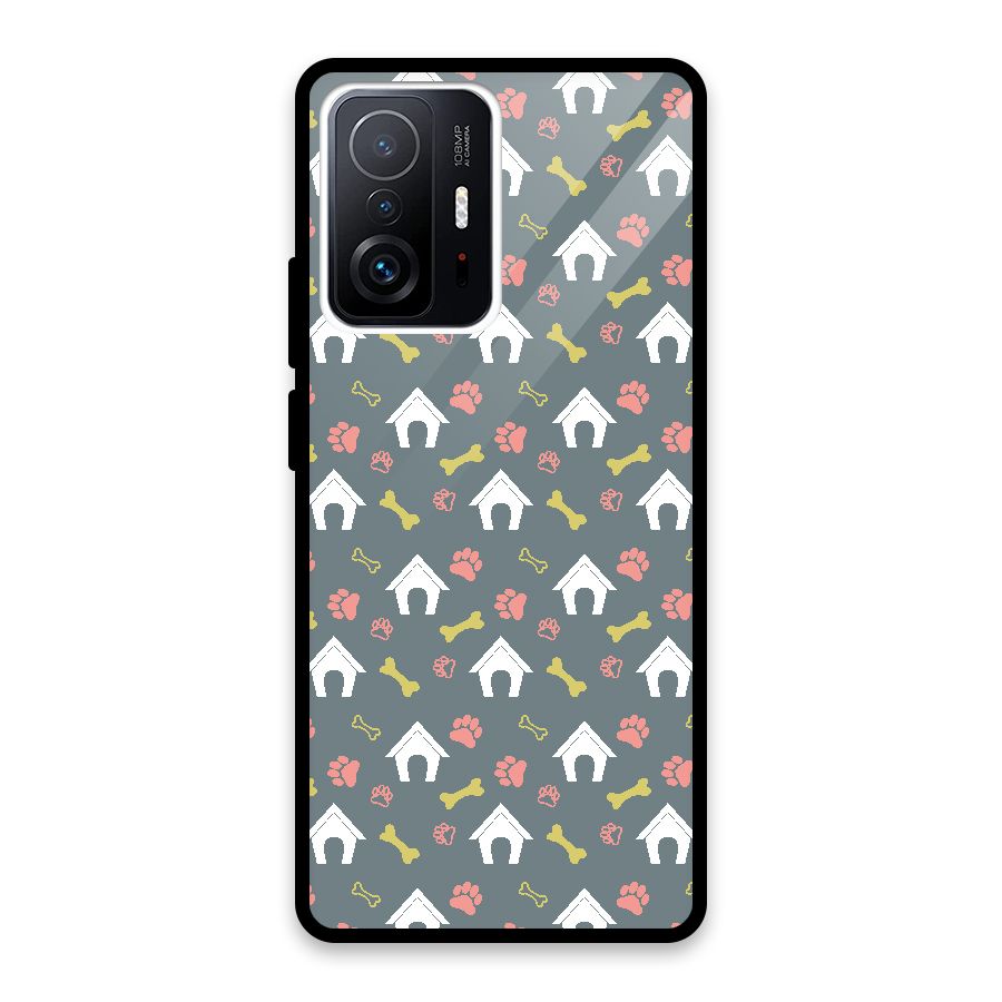 Dog Pattern Glass Back Case for Xiaomi 11T Pro