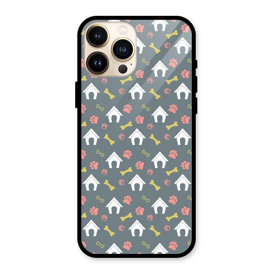 Dog Pattern Glass Back Case for iPhone 13 Pro Max