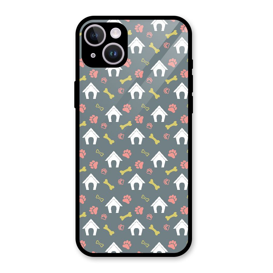 Dog Pattern Glass Back Case for iPhone 14 Plus