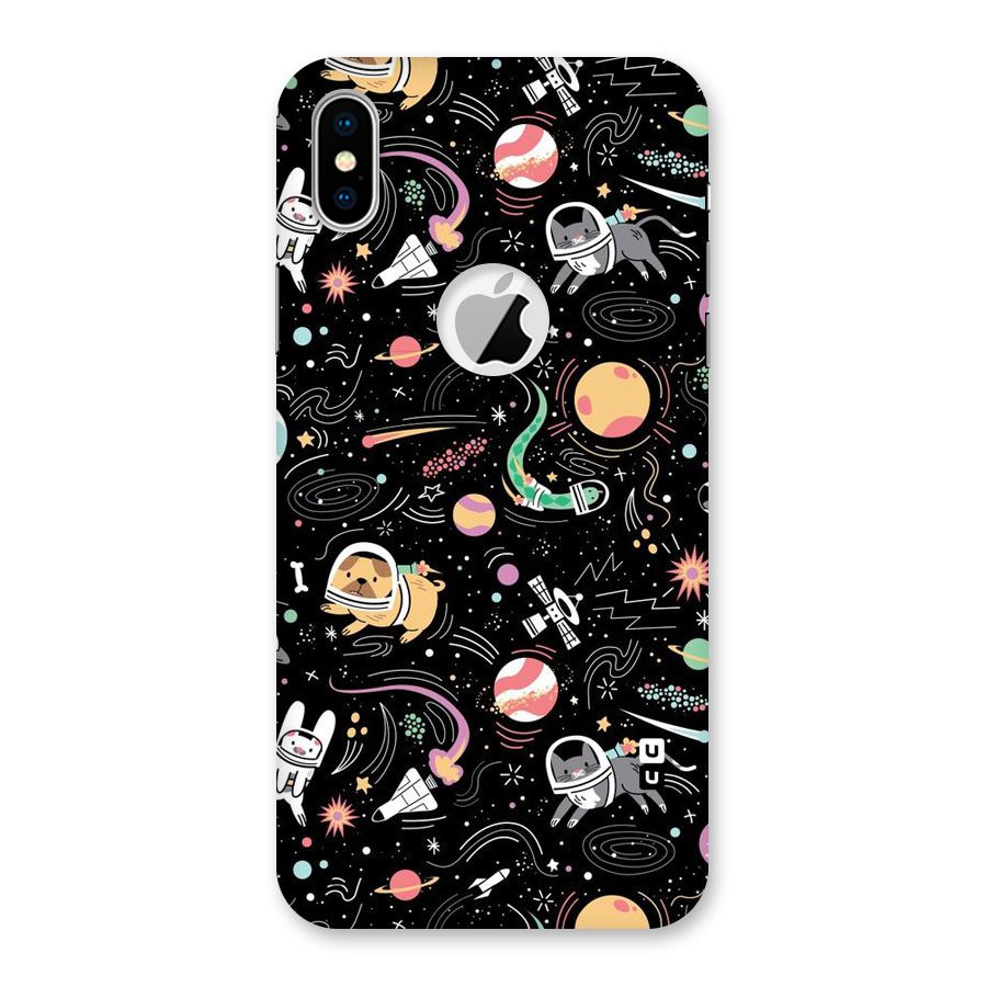 Dog Planetarium Back Case for iPhone XS Logo Cut