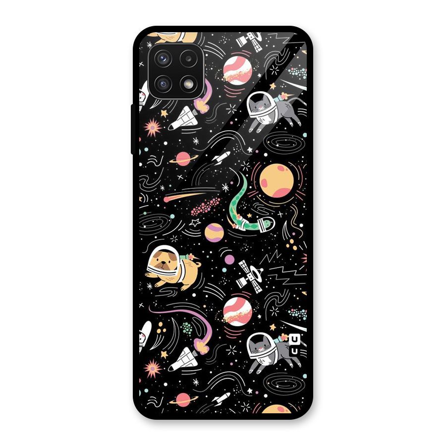 Dog Planetarium Glass Back Case for Galaxy A22 5G