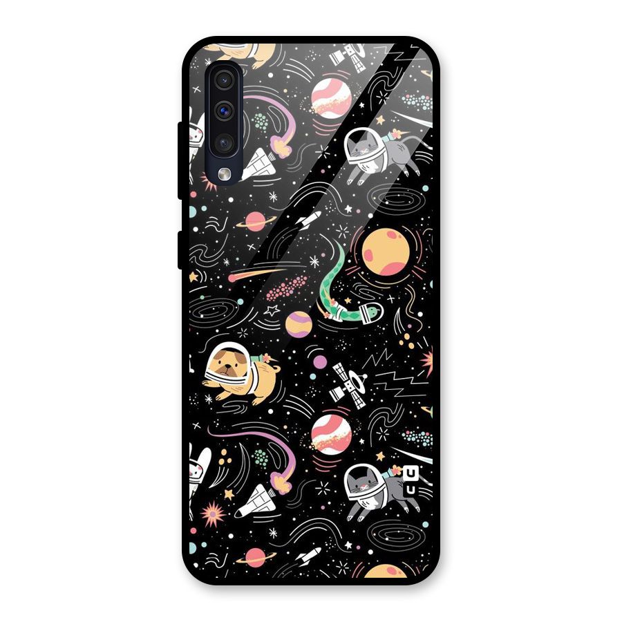 Dog Planetarium Glass Back Case for Galaxy A30s
