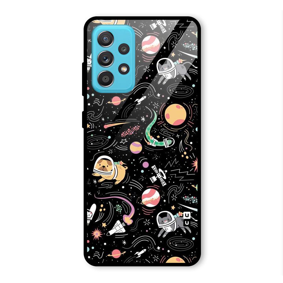Dog Planetarium Glass Back Case for Galaxy A52