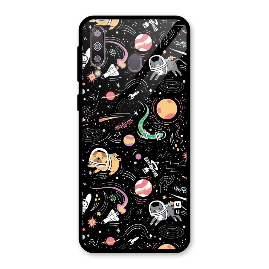 Dog Planetarium Glass Back Case for Galaxy M30