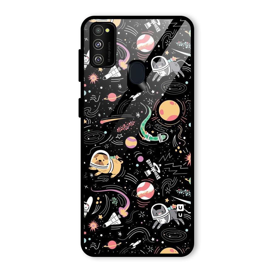 Dog Planetarium Glass Back Case for Galaxy M30s