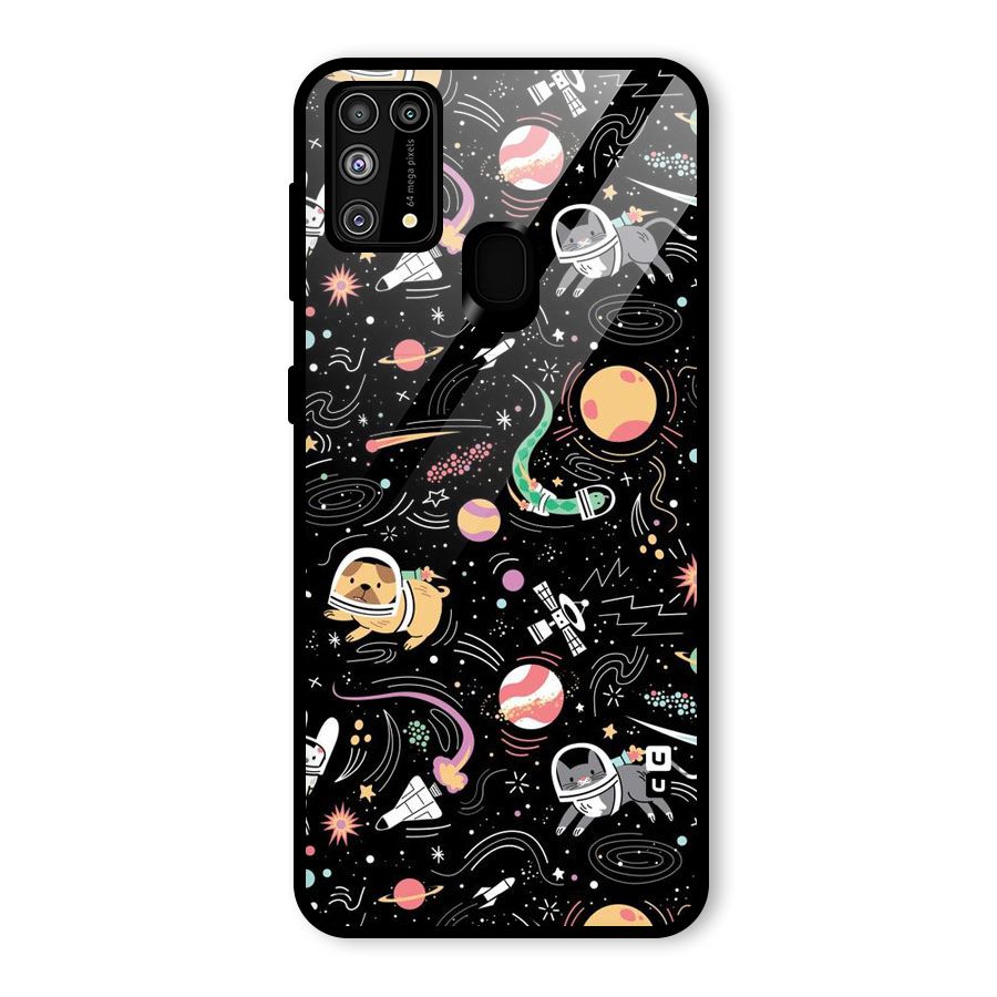 Dog Planetarium Glass Back Case for Galaxy M31