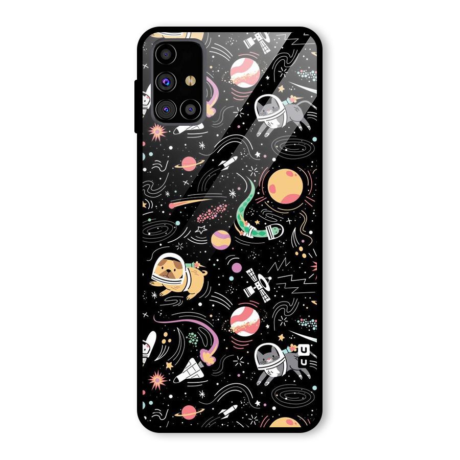 Dog Planetarium Glass Back Case for Galaxy M31s
