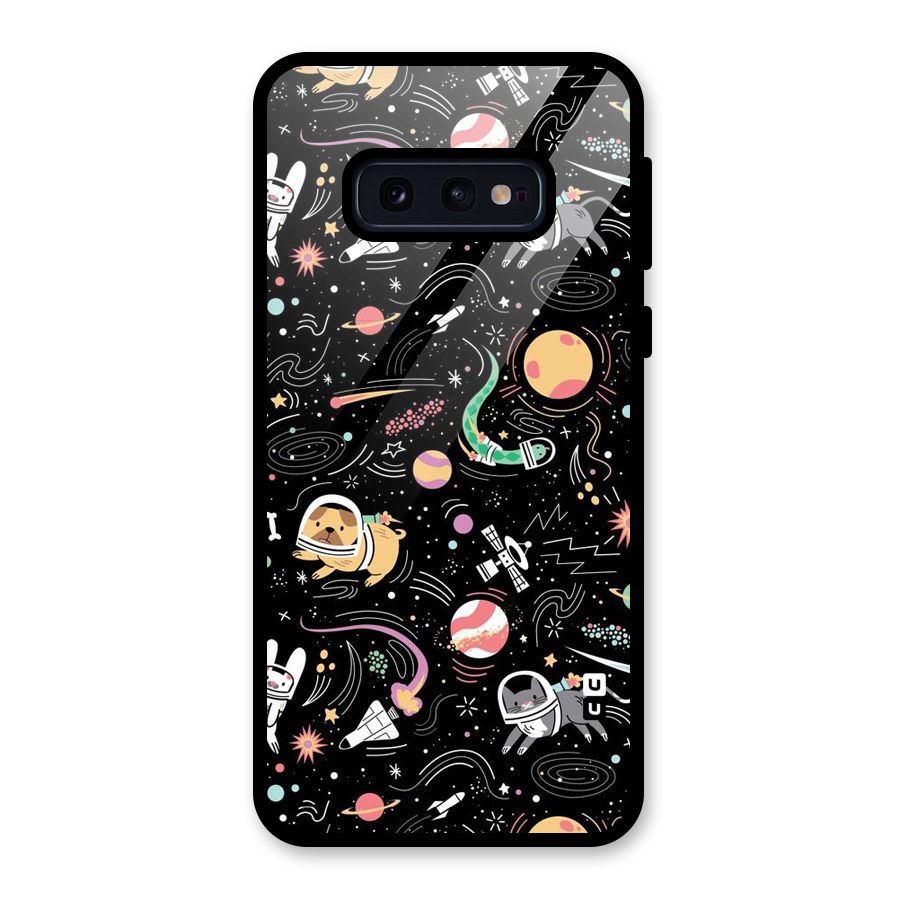 Dog Planetarium Glass Back Case for Galaxy S10e