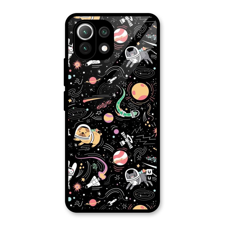 Dog Planetarium Glass Back Case for Mi 11 Lite NE 5G