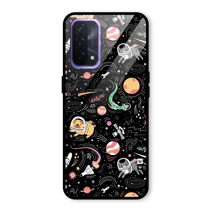 Dog Planetarium Glass Back Case for Oppo A74 5G