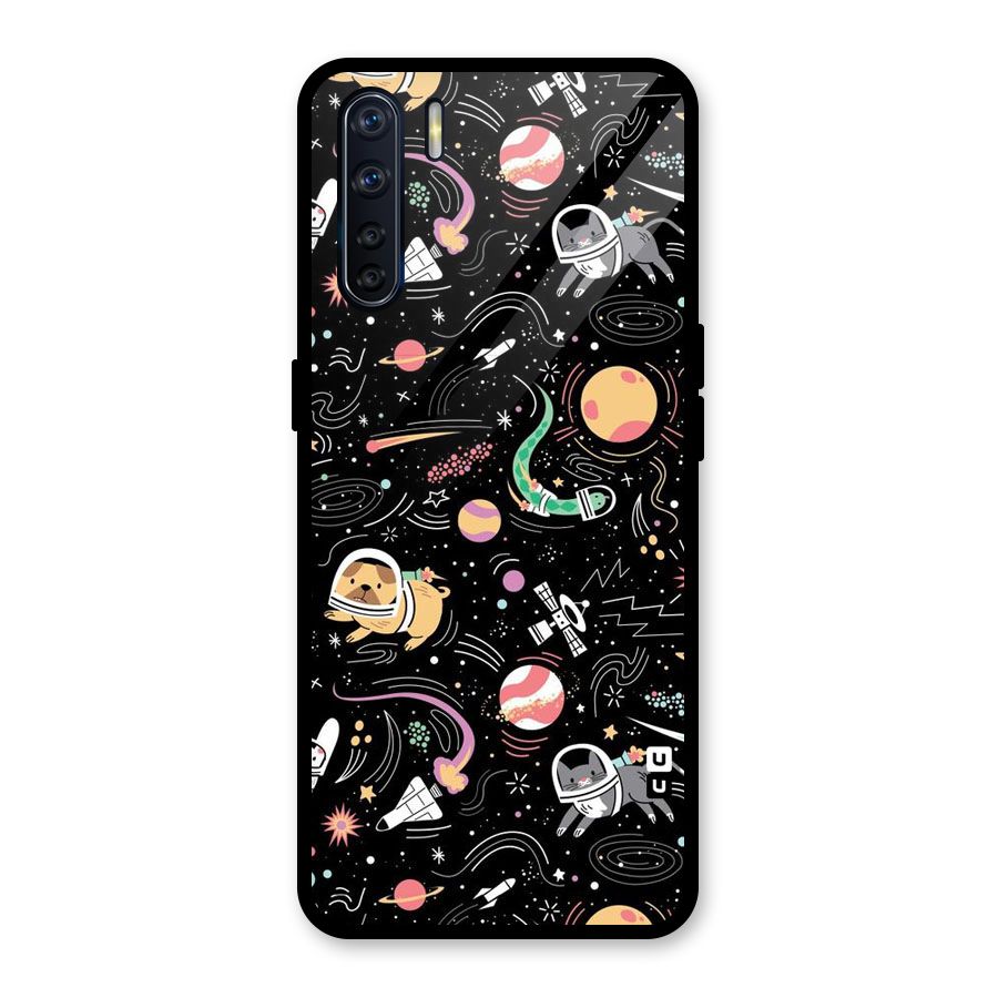 Dog Planetarium Glass Back Case for Oppo F15