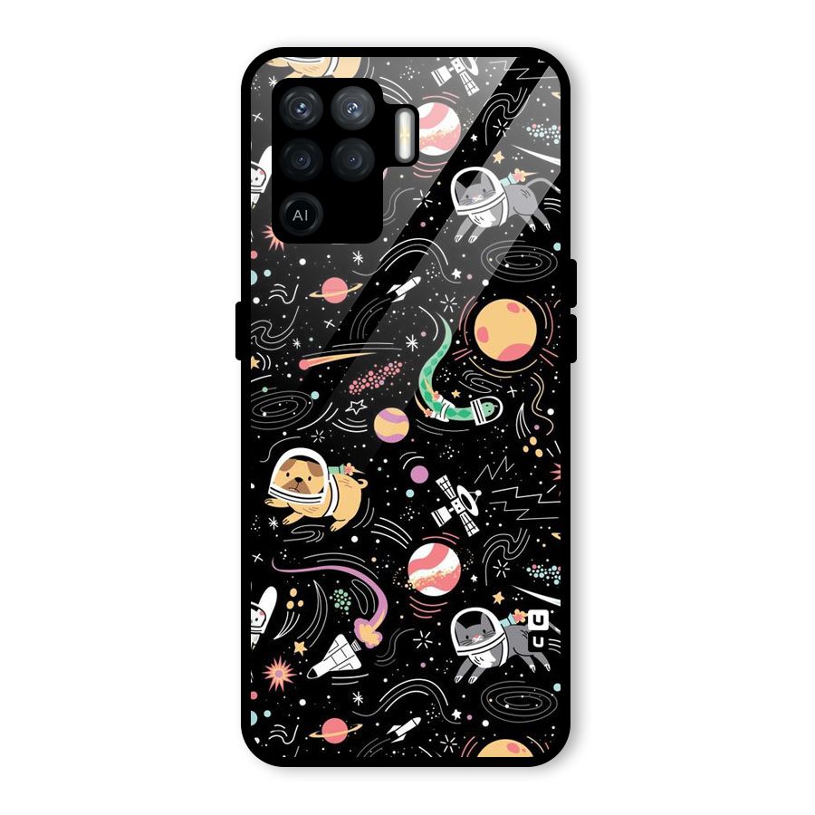 Dog Planetarium Glass Back Case for Oppo F19 Pro