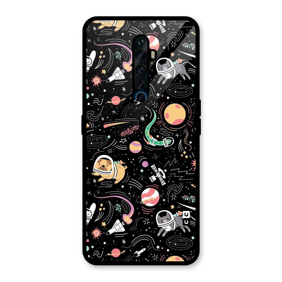 Dog Planetarium Glass Back Case for Oppo Reno2 F