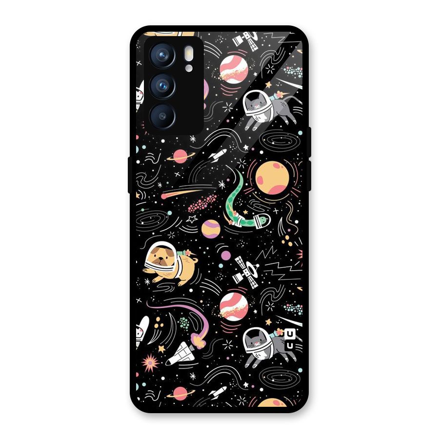 Dog Planetarium Glass Back Case for Oppo Reno6 5G