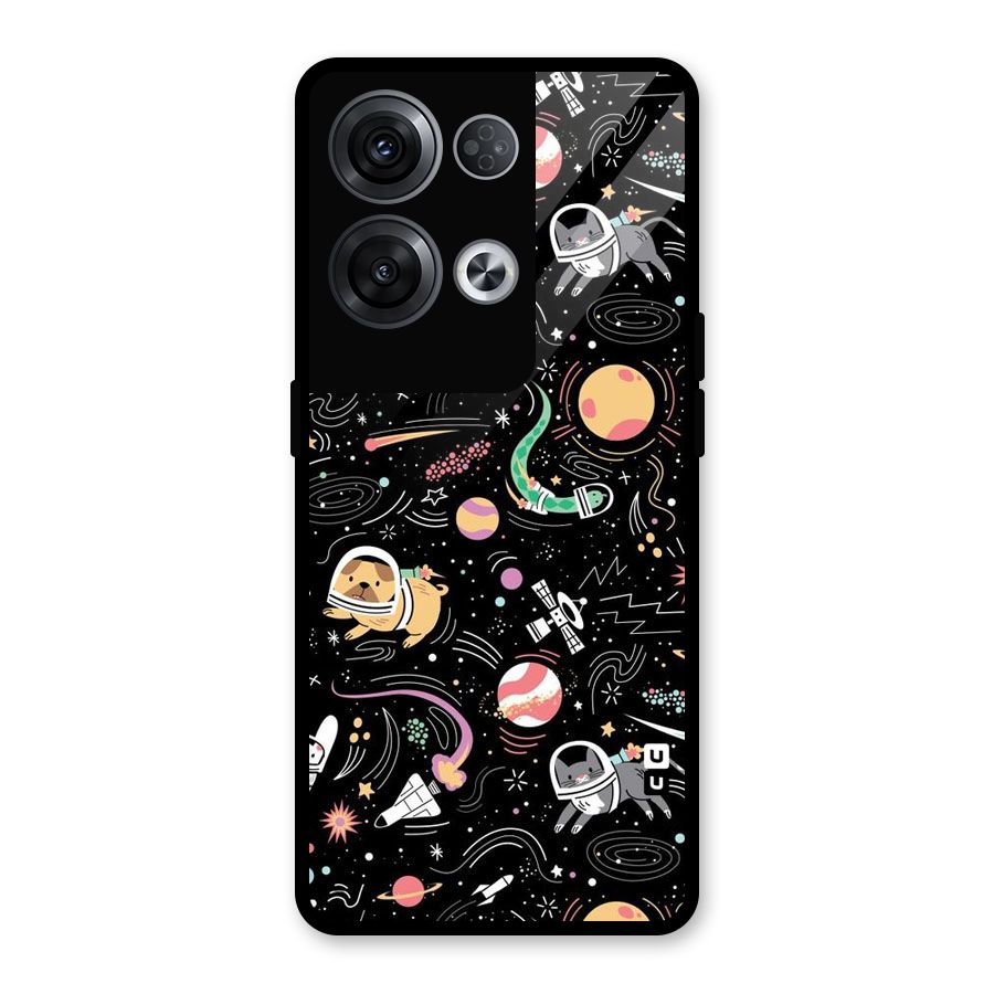 Dog Planetarium Glass Back Case for Oppo Reno8 Pro 5G
