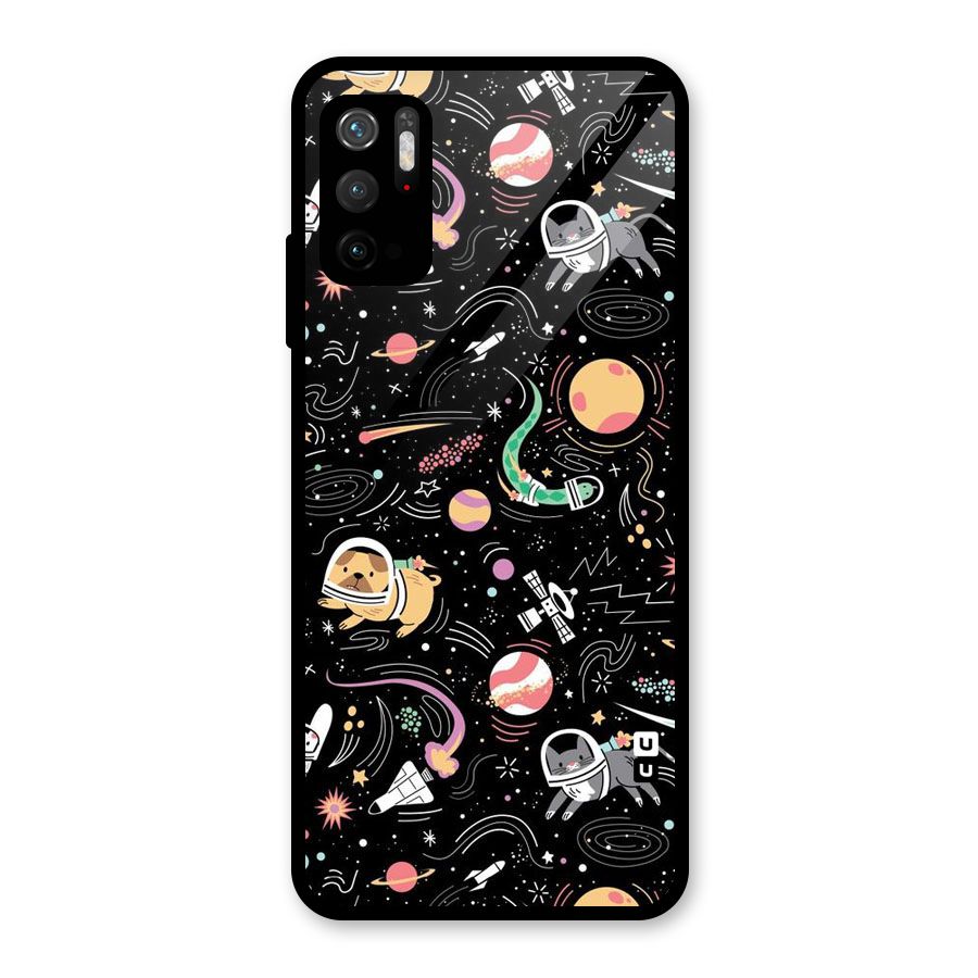 Dog Planetarium Glass Back Case for Poco M3 Pro 5G