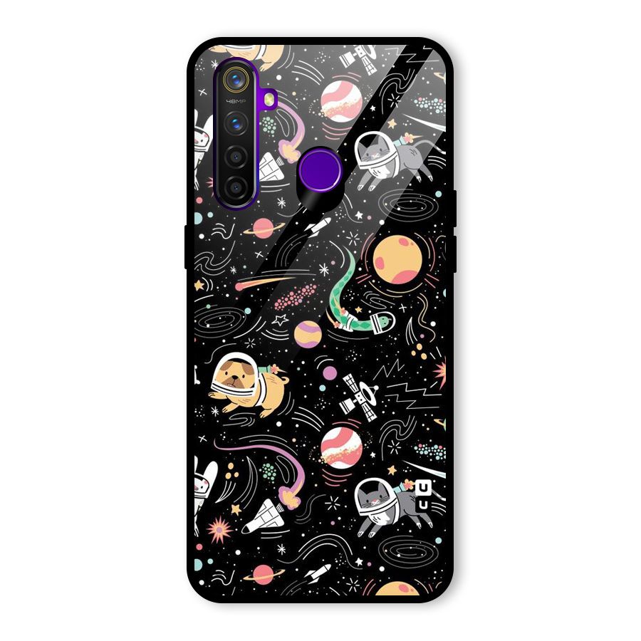 Dog Planetarium Glass Back Case for Realme 5 Pro