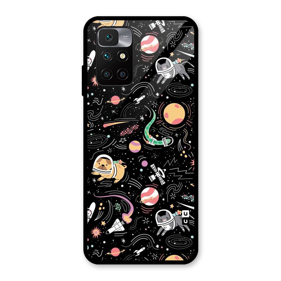 Dog Planetarium Glass Back Case for Redmi 10 Prime