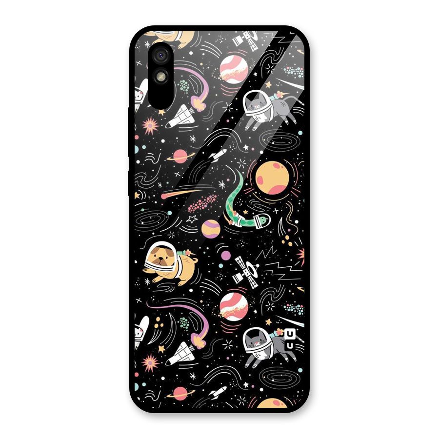 Dog Planetarium Glass Back Case for Redmi 9i