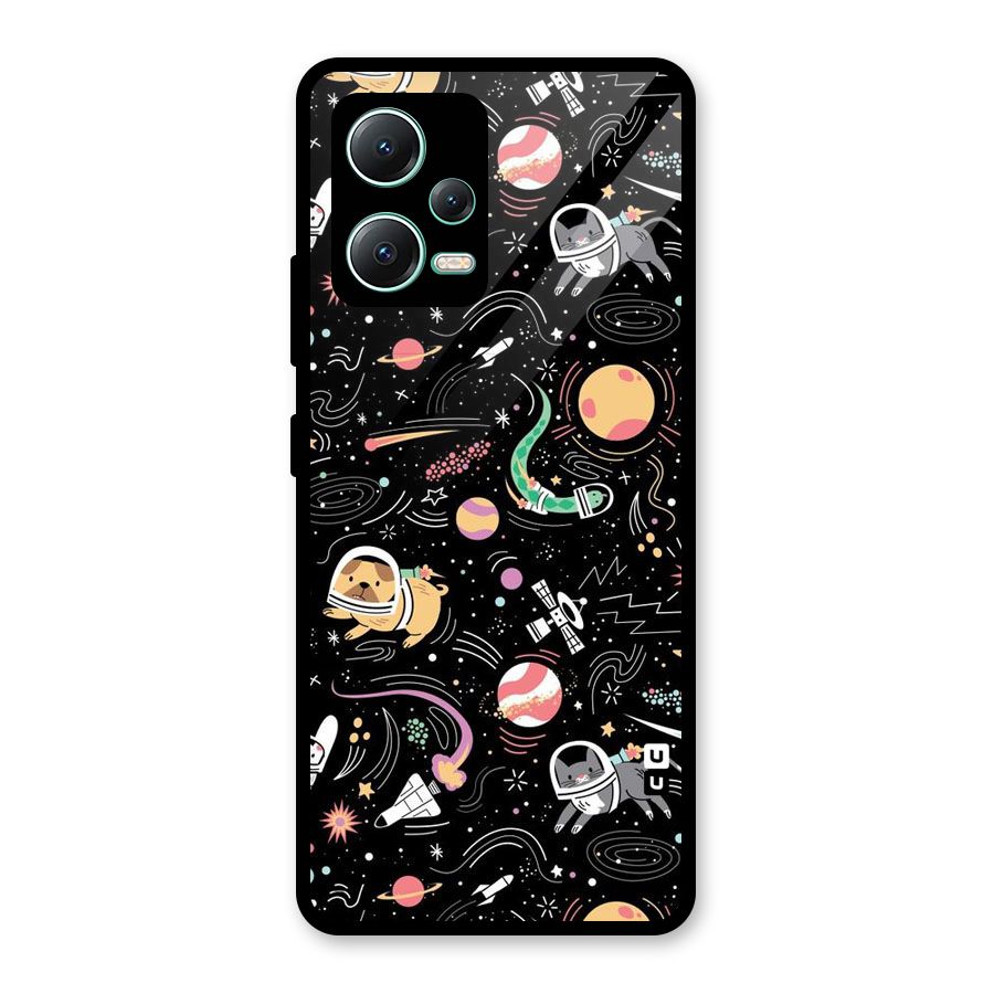 Dog Planetarium Glass Back Case for Redmi Note 12 5G