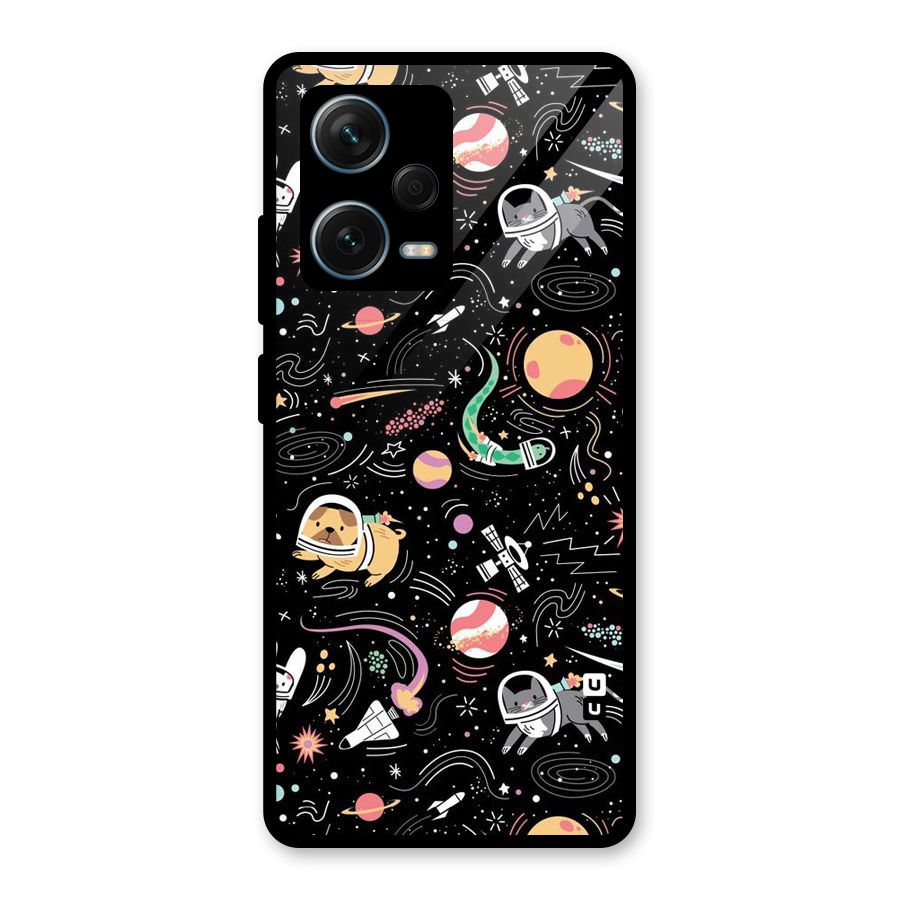 Dog Planetarium Glass Back Case for Redmi Note 12 Pro Plus 5G