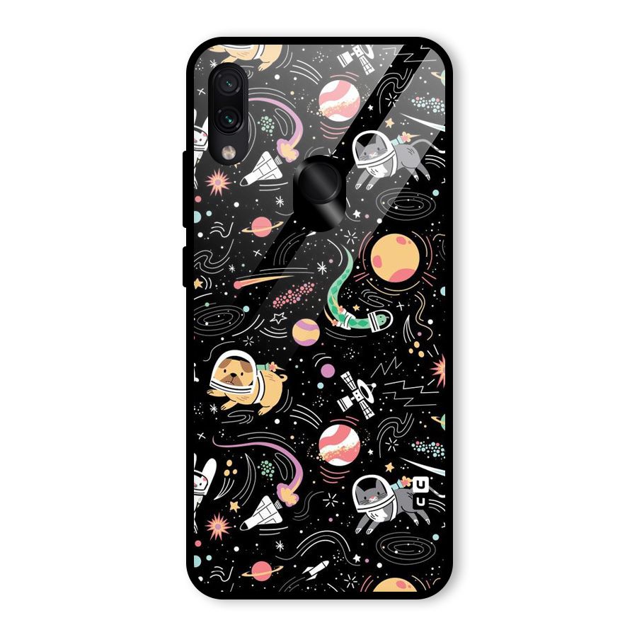 Dog Planetarium Glass Back Case for Redmi Note 7S