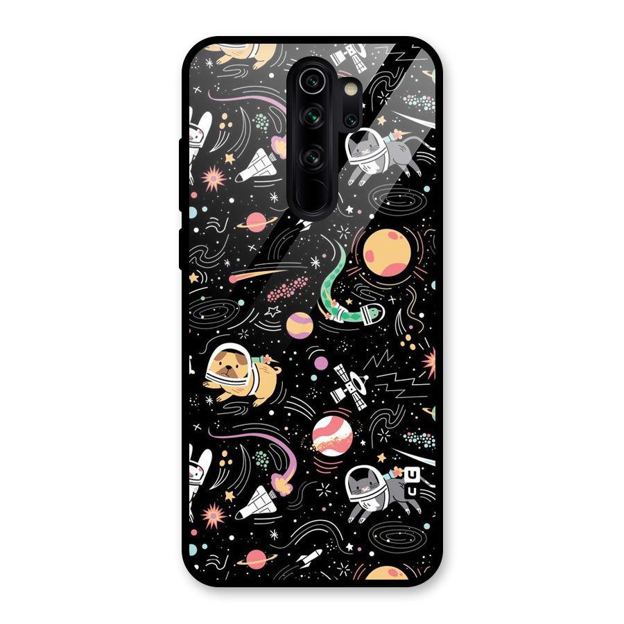 Dog Planetarium Glass Back Case for Redmi Note 8 Pro