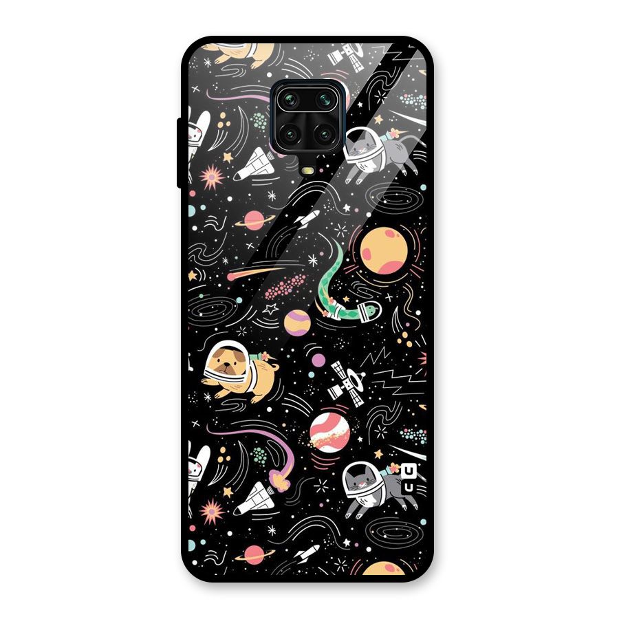 Dog Planetarium Glass Back Case for Redmi Note 9 Pro