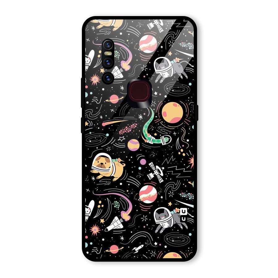 Dog Planetarium Glass Back Case for Vivo V15