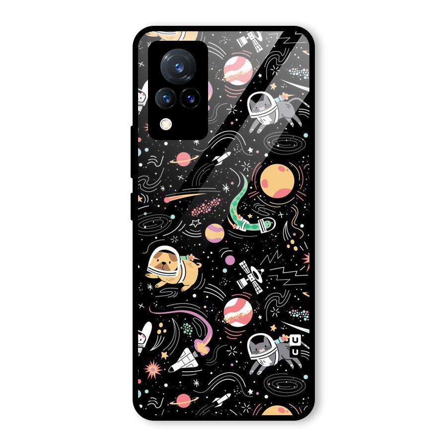 Dog Planetarium Glass Back Case for Vivo V21 5G