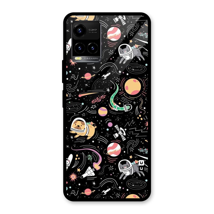 Dog Planetarium Glass Back Case for Vivo Y21A