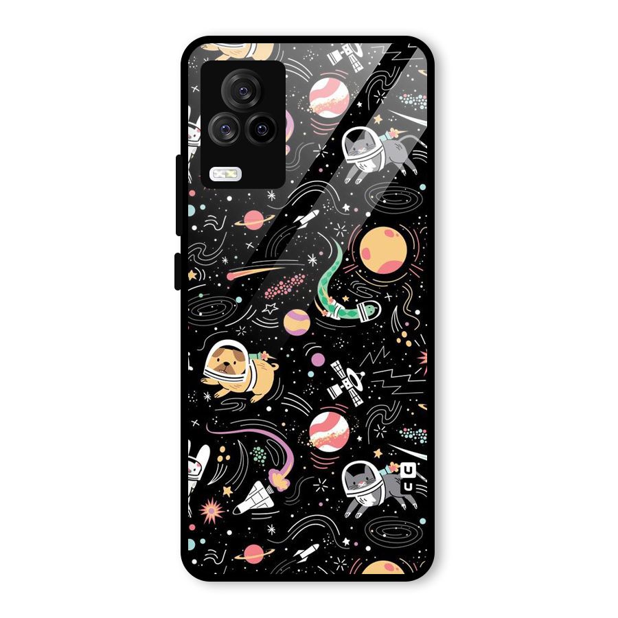Dog Planetarium Glass Back Case for Vivo iQOO 7 Legend 5G