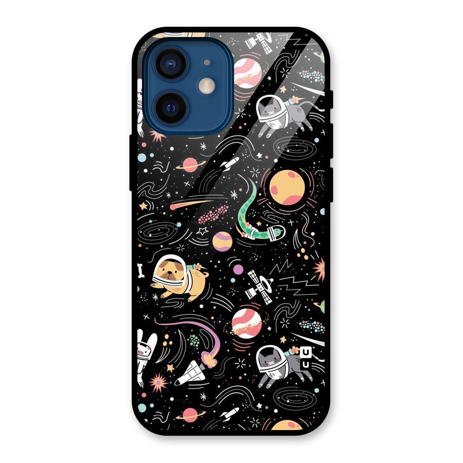Dog Planetarium Glass Back Case for iPhone 12 Mini