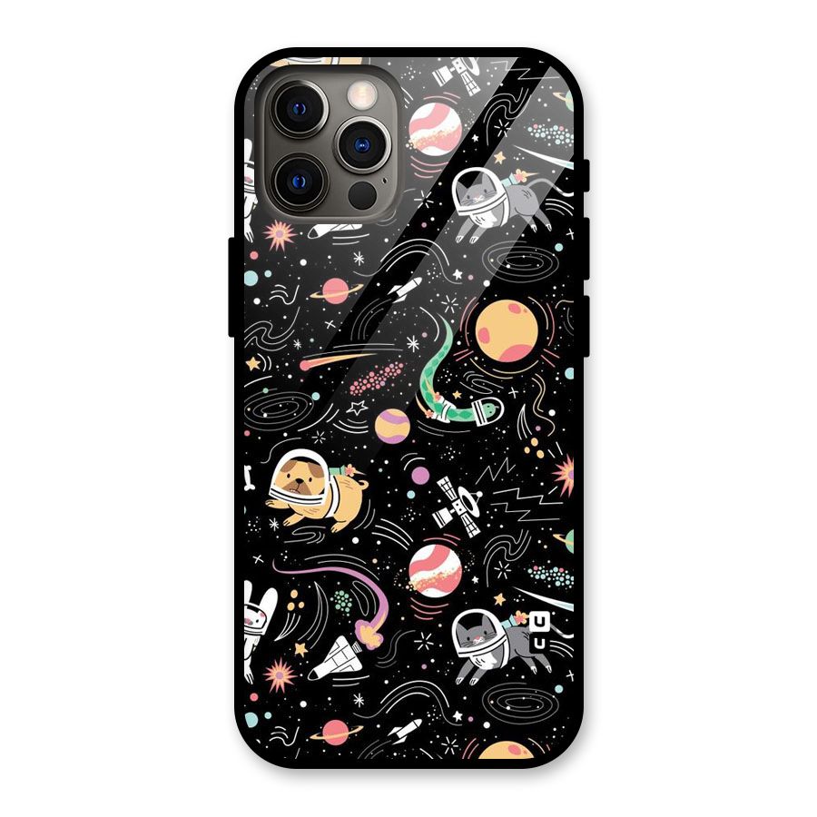 Dog Planetarium Glass Back Case for iPhone 12 Pro